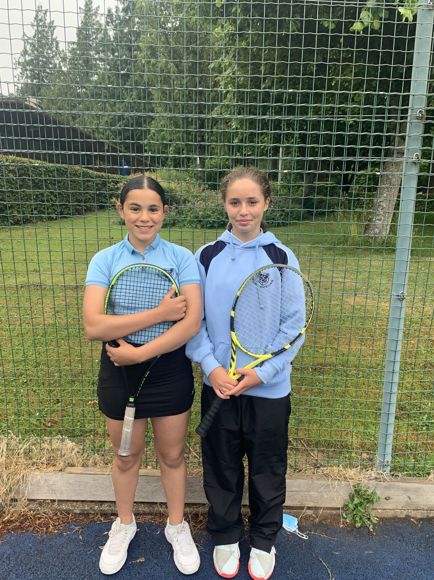 Sophia and Hana at the Avon Schools Tennis Championship